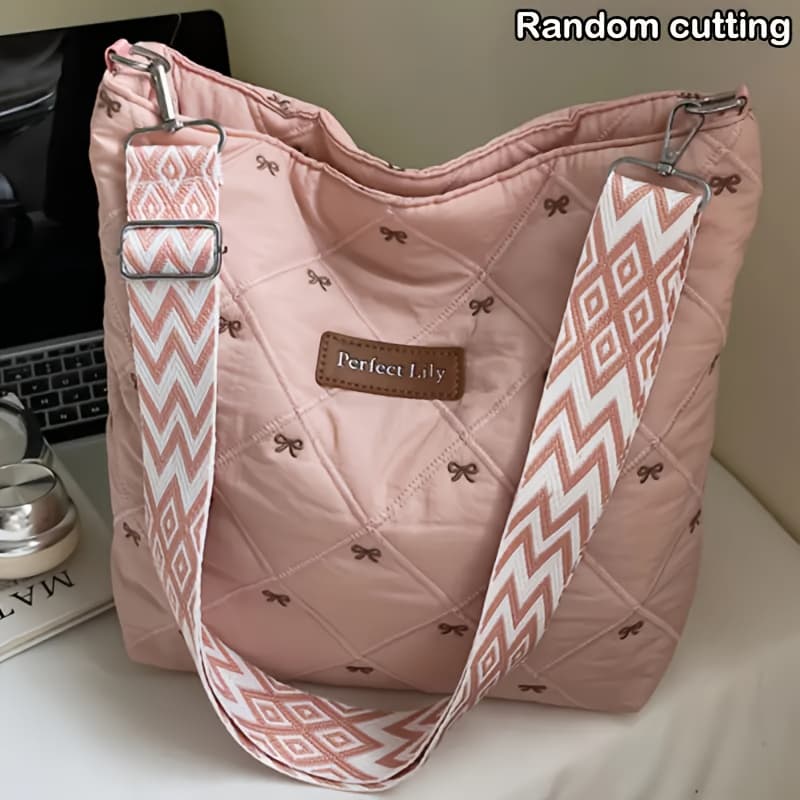 TEMU New Women's Crossbody Bag With Trendy Patterns. Cut Fabric Pattern. Adjustable Shoulder Strap And Shoulder Bag Use. Suitable For Daily And Shopping, Holding Personal , Perfect Gift