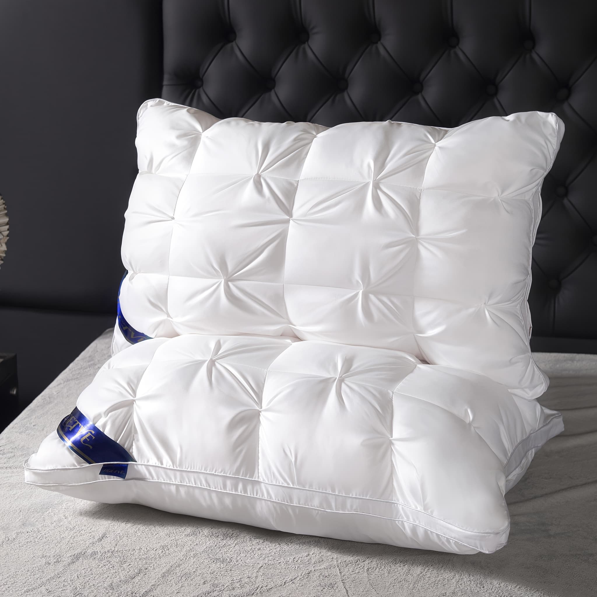 TEMU 2pcs -, Deep Sleep Neck Pillow, High Fluffiness, Suitable For All , Cool And Breathable For Summer, Soft Fabric, Easy To Clean, Random Colors , Queen/king Size, Easter And Gifts