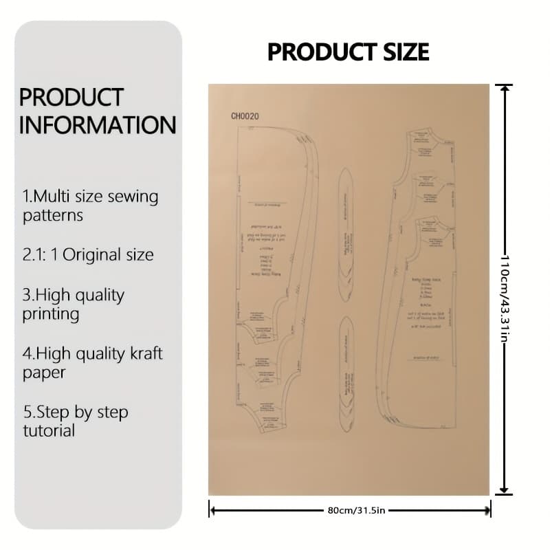 TEMU Advanced Multiple Sizes Sewing Patterns,1:1 Scale Basic Garment Sewing Patterns,sewing Patterns For Beginners And Sewing Patterns,apparel Making Templates,handmade Garment Sewing Patterns