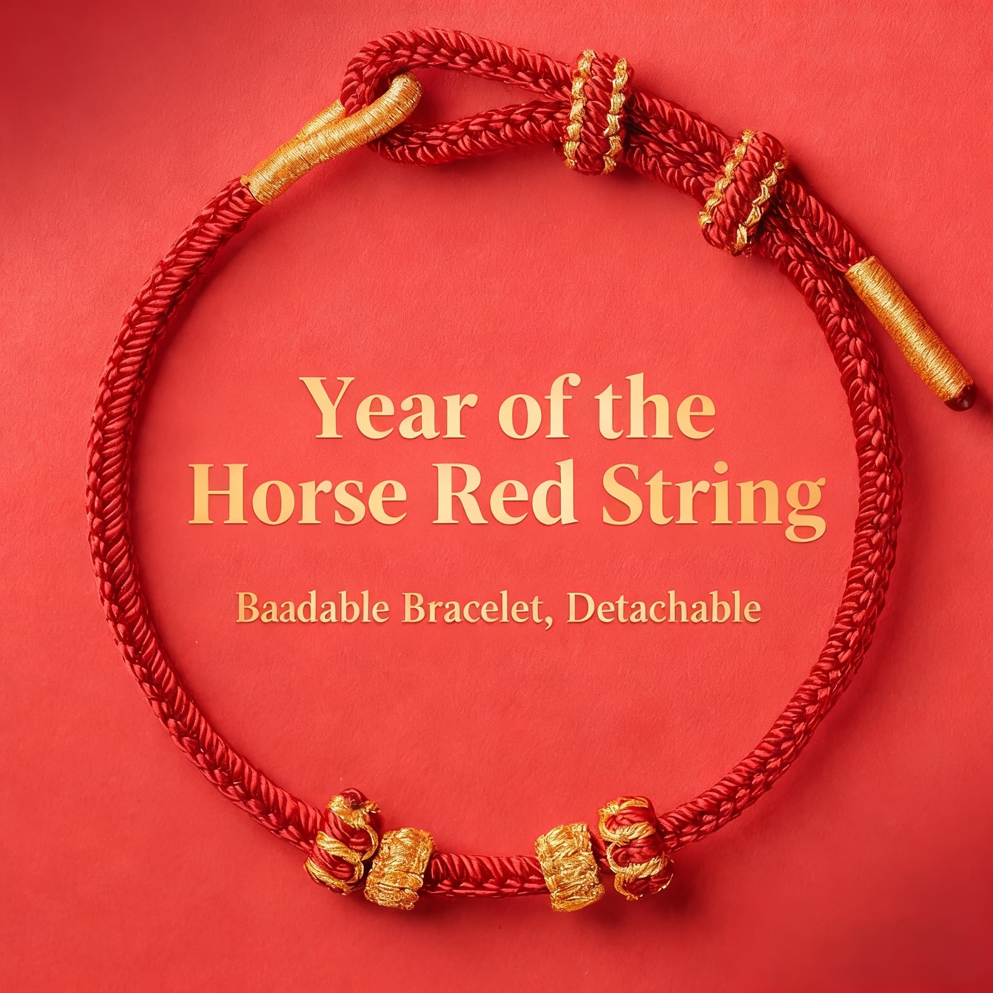 TEMU 2026 Year Of Bracelet Men's Handmade Woven Non-fading Beading