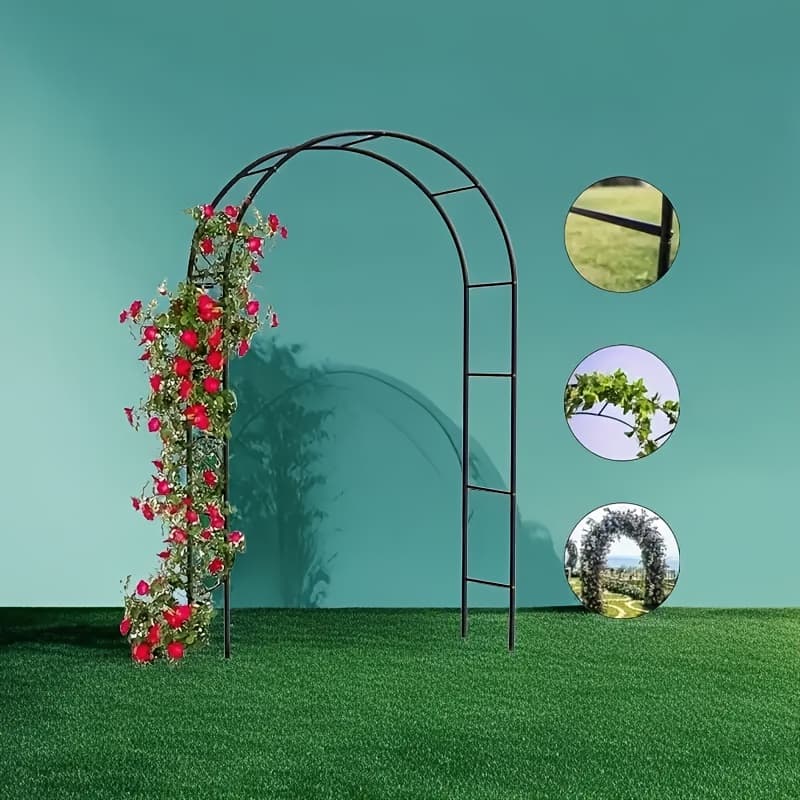 TEMU Durable Iron Garden Arch - Multifunctional And Gazebo, Easy To Assemble Directions, Suitable For Outdoor Bridal Parties And Climbing Plants, Outdoor Garden Decoration Tree