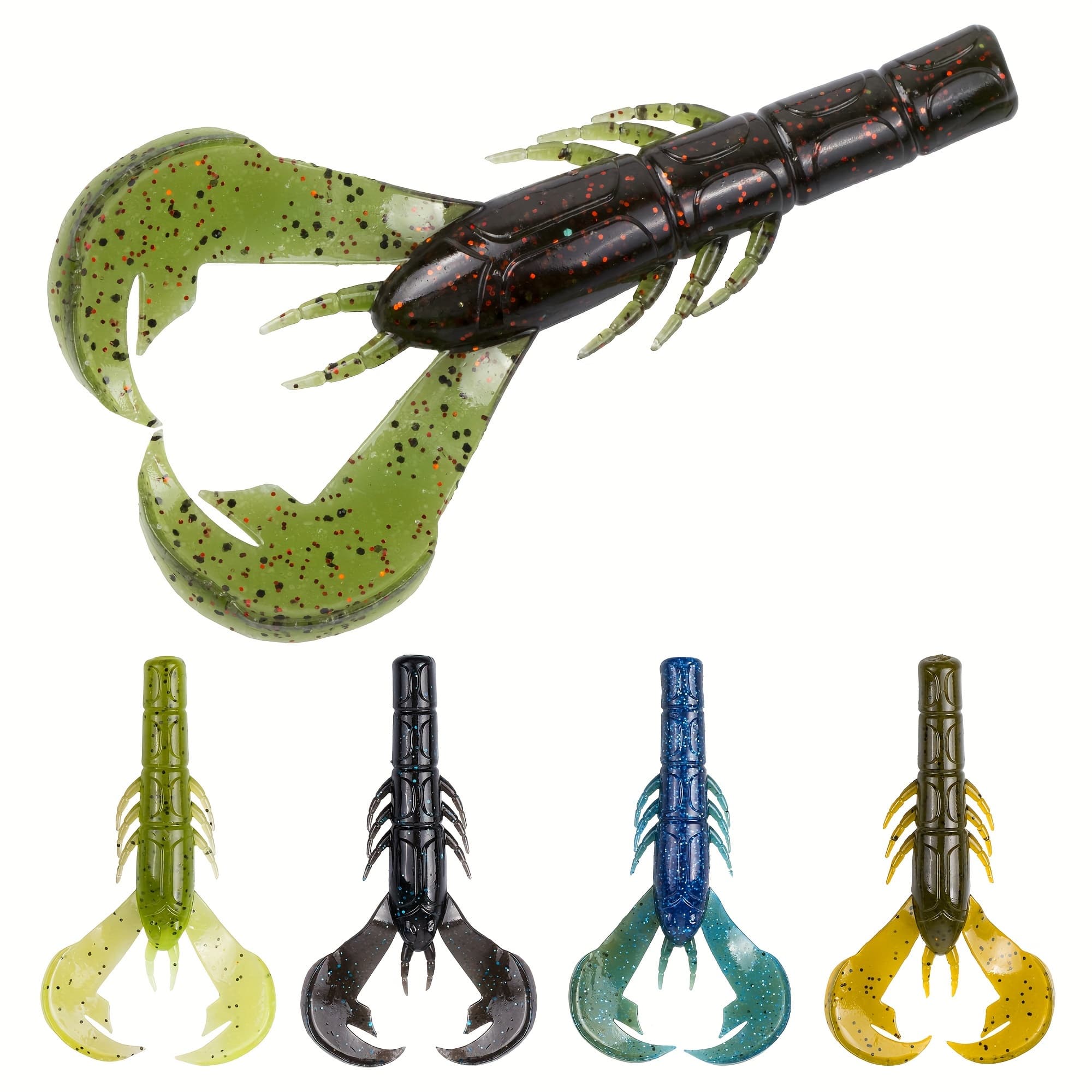 TEMU Crab Lure 25pcs - Clamp Trailer Fishing Bait Creature With 2 Large Claws, Soft Plastic Crab For Fishing