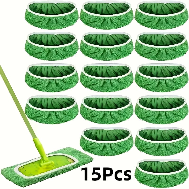 TEMU 15-pack Compatible For Mop Pads - Reusable Microfiber Mopping Cloths Washable Refill Pads Suitable For Floors Vinyl - Mop Not Included