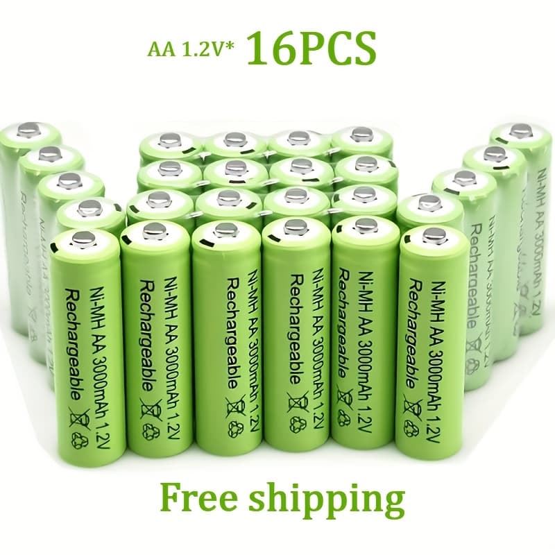 TEMU Brand .2v 3000mah Nimh Aa Rechargeable Batteries, Rechargeable , Microphone Mp3, Mobile Remote Control, Led Flashlight Toys, Wireless Mouse And Keyboard, Suitable For A Of Electrical Appliances