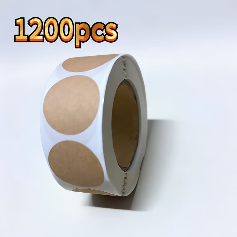 TEMU 1200pcs Self-adhesive Labels - Stickers For Organizing, Labeling Food Jars, , And Pantry Items, White Background Cork Design Self-adhesive Labels | Natural Texture Labels | Paper Labels