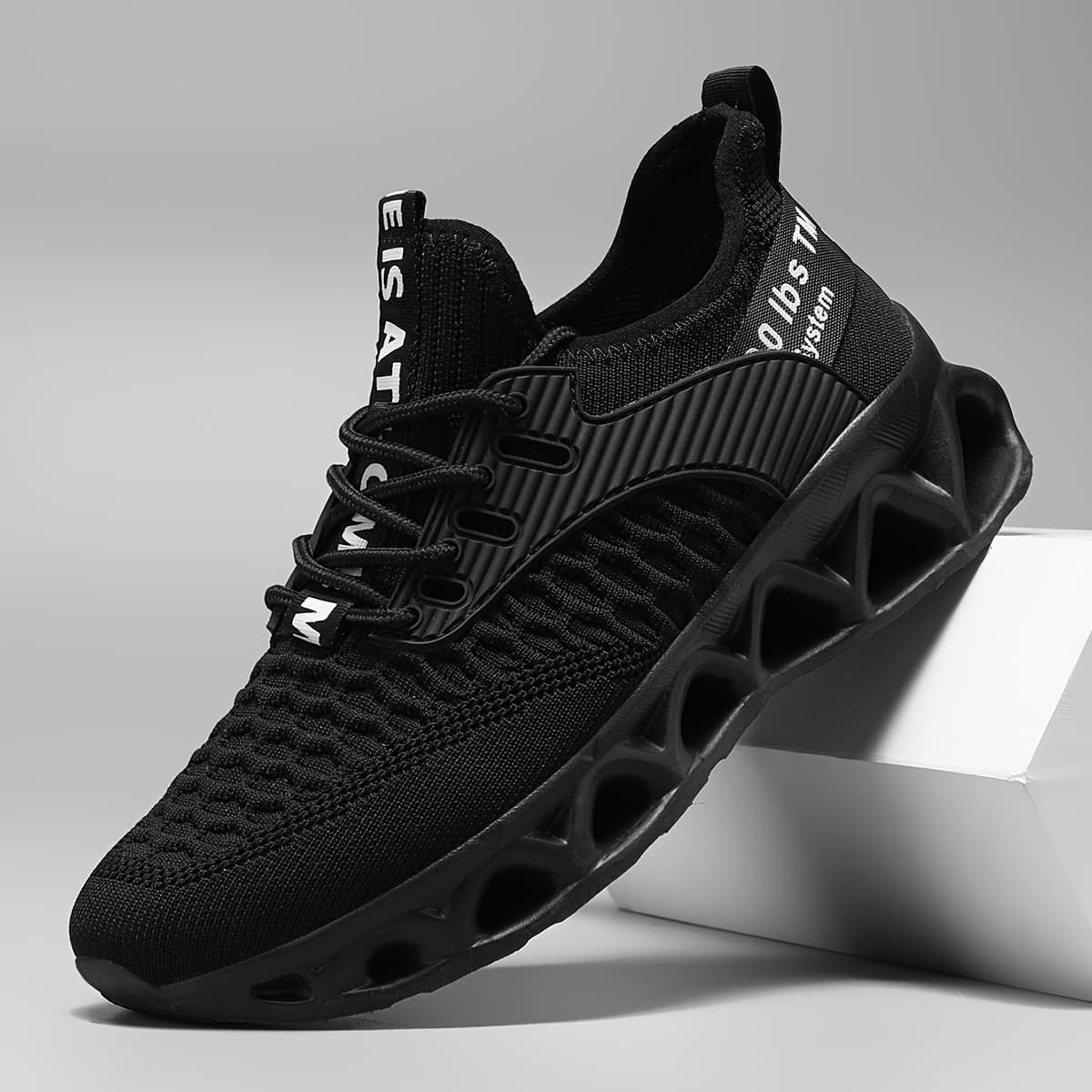 TEMU Sneakers, Women's Breathable Running Shoes With Stability Pronation, Solid Color, , Eva Sole, Fabric Upper, And Normal Support