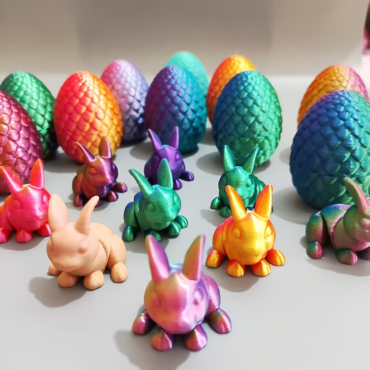 TEMU 3d Printed Easter Decor Set (30pcs) - 15 Bunny & 15 Egg Accents | Perfect Gift/giveaway/home Decor