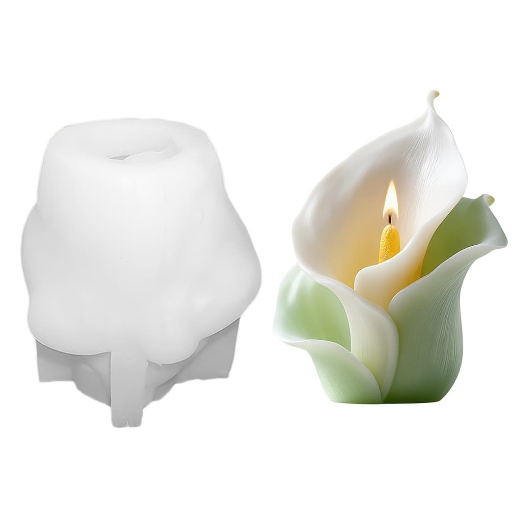 TEMU Calla Lily Silicone Candle Mold, Resin Casting Molds, Suitable For Scented Candle Making, Resin Crafts, Soap, Plaster, Clay, Valentine's Day Decorations And Handmade Gifts