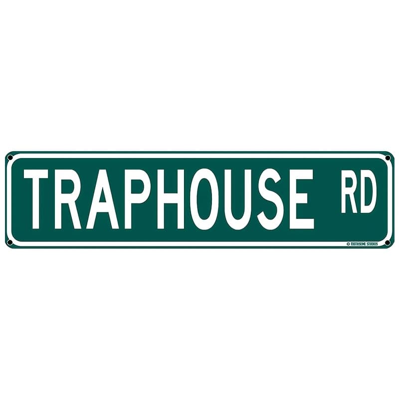 TEMU 1 " Rd" Humorous Aluminum Street Sign, 16x4 "- Retro Style, Easy Wall Mount For Dorms, Homes, Men's Caves - And Funny Decor, Metal Outdoor Decor