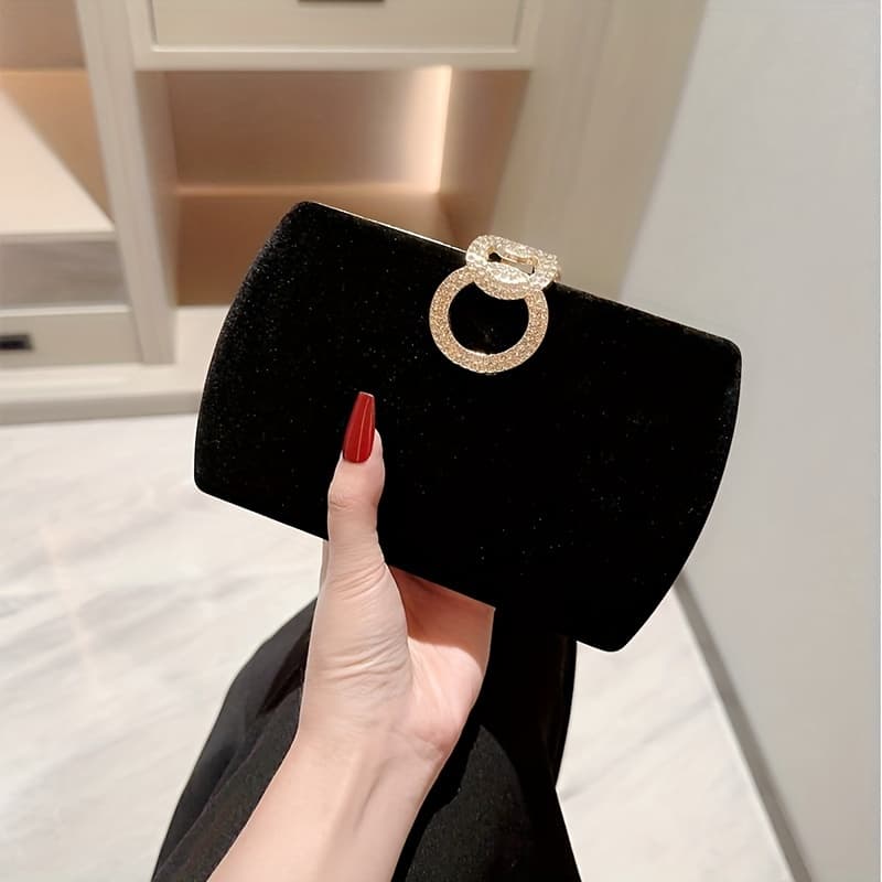 TEMU New Banquet Bag With Clasp, Velvet Evening Clutch To Match Qipao (cheongsam) Gowns, Gift, Perfect For Weddings, Conferences, Banquets, Parties, And Balls. For Women
