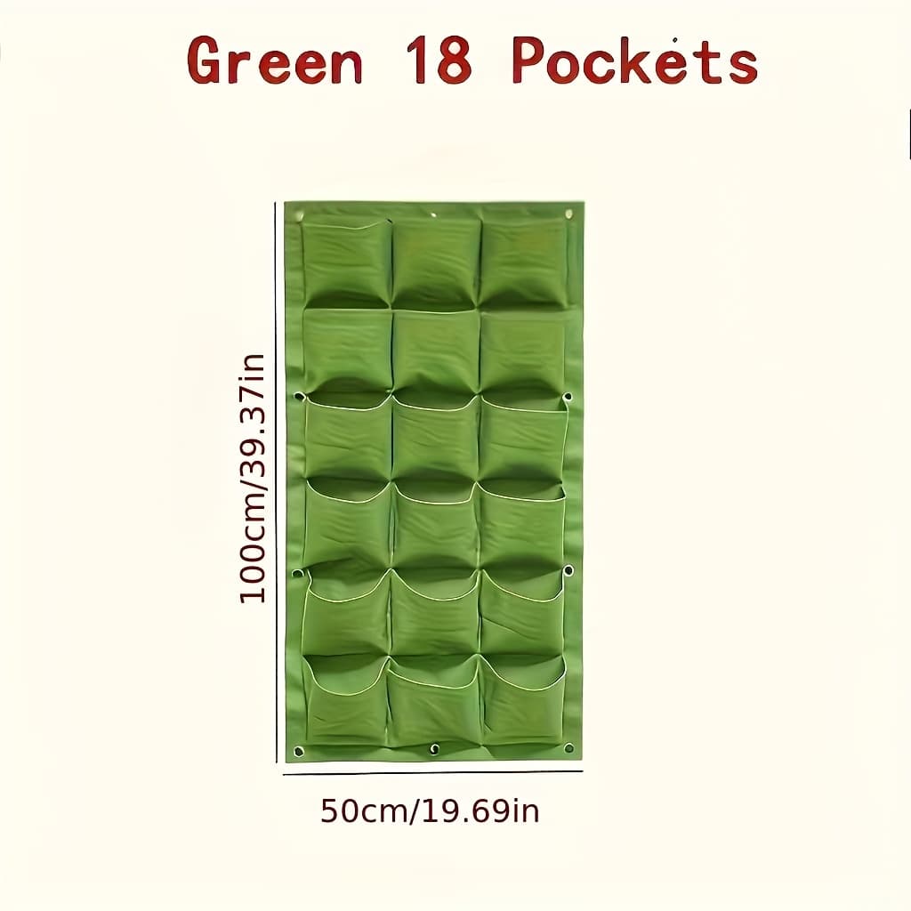 TEMU 18 Pocket Vertical Garden Growing Kit - Lightweight Wall Mounted Growing Bag, Indoor And Outdoor Universal Space Saving, Balcony Patio Modern Hanging Planter, And Vegetable Growing Artifacts