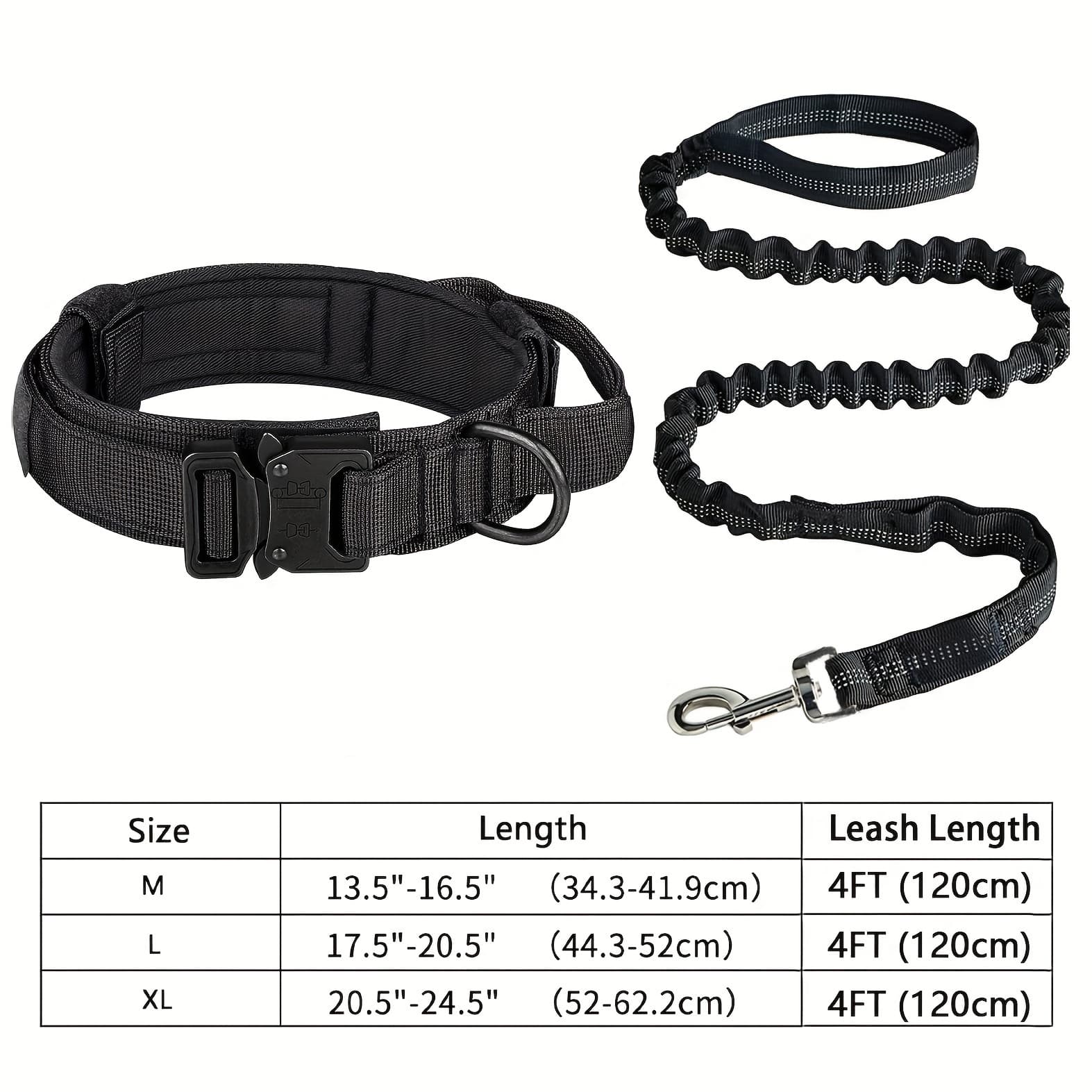 TEMU Heavy-duty Tactical Dog Collar & Leash Set: Adjustable & Durable For All Sized Dog