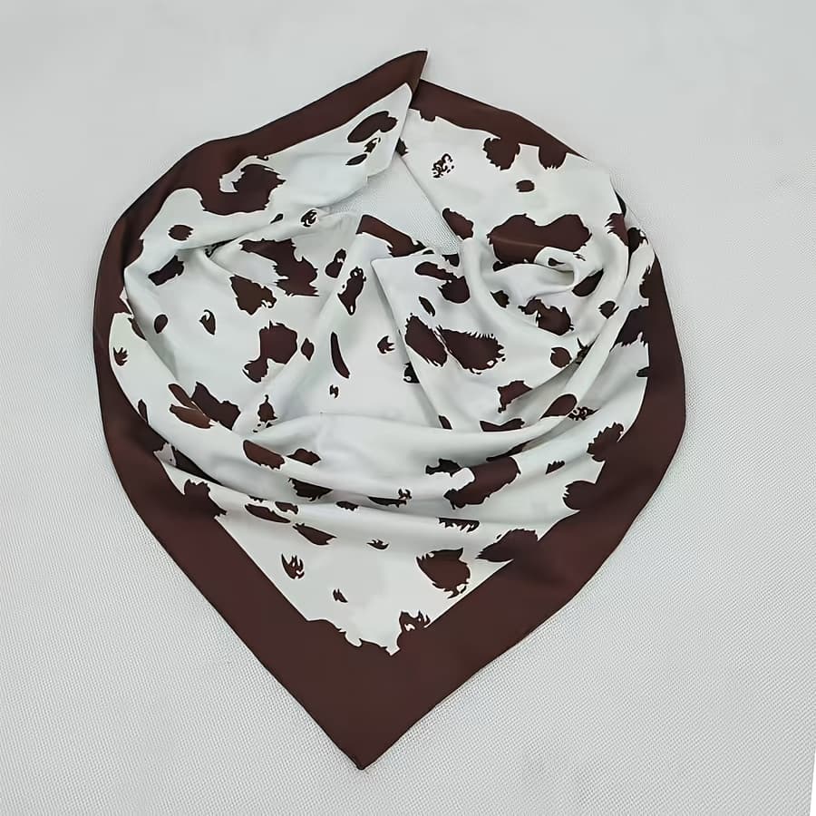 TEMU New Leopard Print Positioning Square Scarf, Matte Lycra Versatile Accessory Scarf, Soft Gauze Scarf For Tying On Bags, New Leopard , New Small Square Scarf