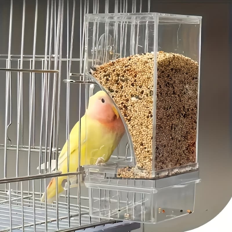 TEMU Transparent Automatic Bird Feeder | Spill-proof, Durable Acrylic Bird Food Dispenser With Seed , Suitable For , Battery-free, Easy-to-clean For Outdoor Use