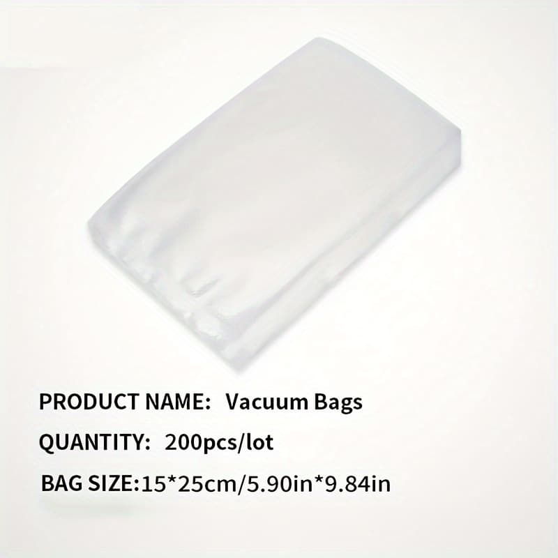 TEMU 200pcs Of Vacuum Sealing Bags For Food Storage, Designed For Packaging And Preserving Food. Rolls Are Ideal For Household Kitchen Use And Provide A Secure Sealing Option