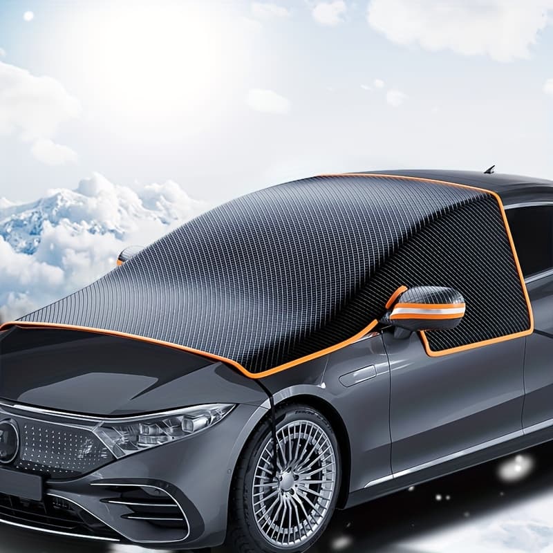 TEMU 1pc Car Front Windshield Snow Cover ( Called Car ). With Magnetic For Fixation, Wind-resistant In Strong , And Portable. It Provides And Protection, And Is Suitable For Most Cars.