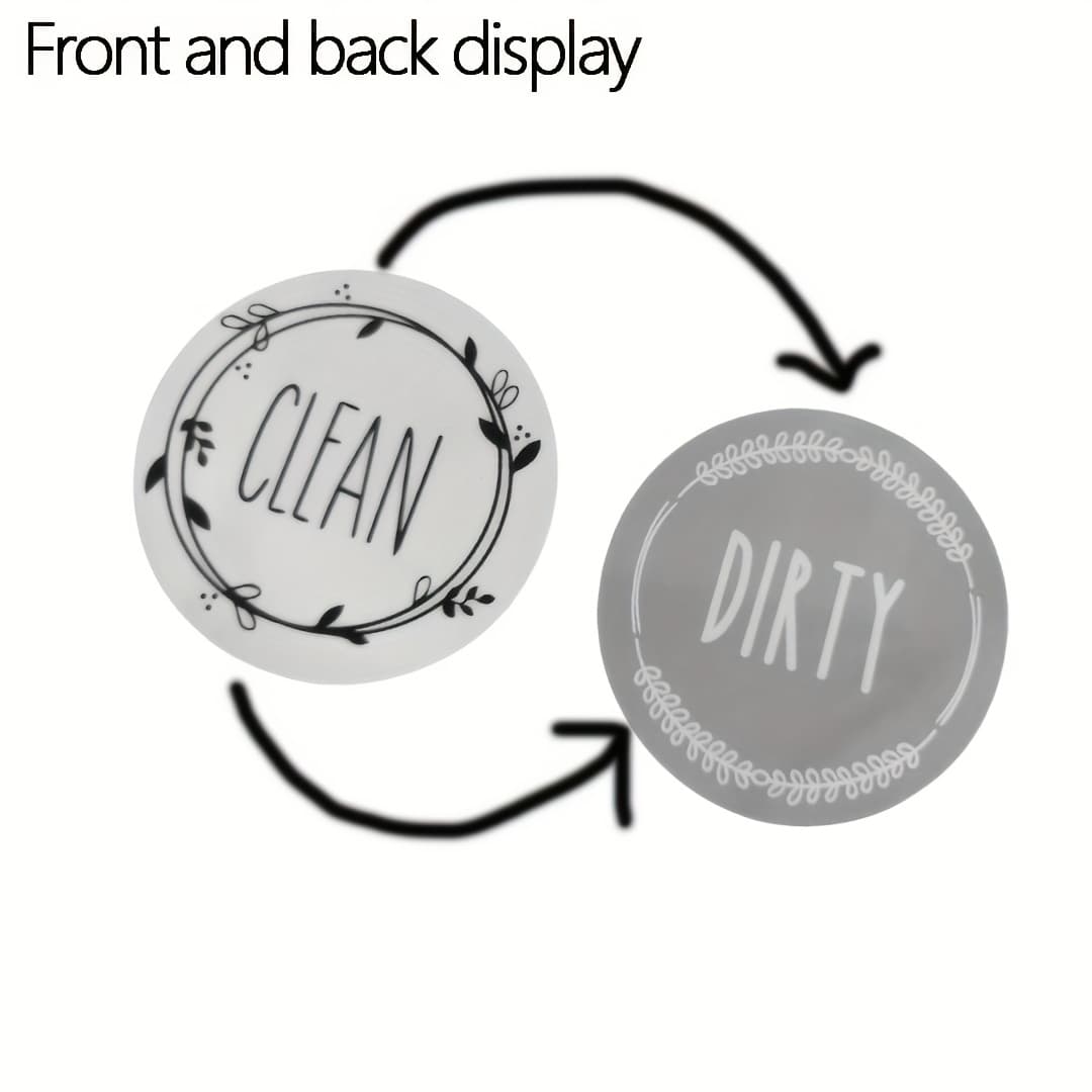 TEMU Round Dishwasher Magnet Clean Dirty Sign, Double Sided Flip Magnetic Dishwasher Sign That Say Clean/dirty Easy To Read For Kitchen Organizers And Storage Decor Accessories, Black And White