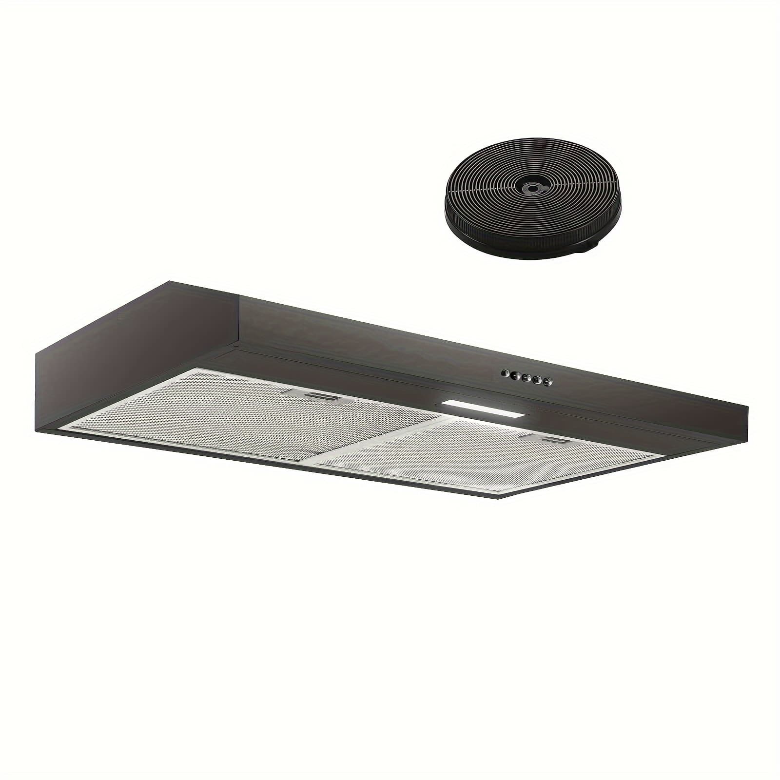 TEMU Under Cabinet Range Hood 30 Inch With , Ductless Range Hood, Exhaust Fan, Stainless Steel Hood W/led Light, Push Button, Under Cabinet Kitchen Hood