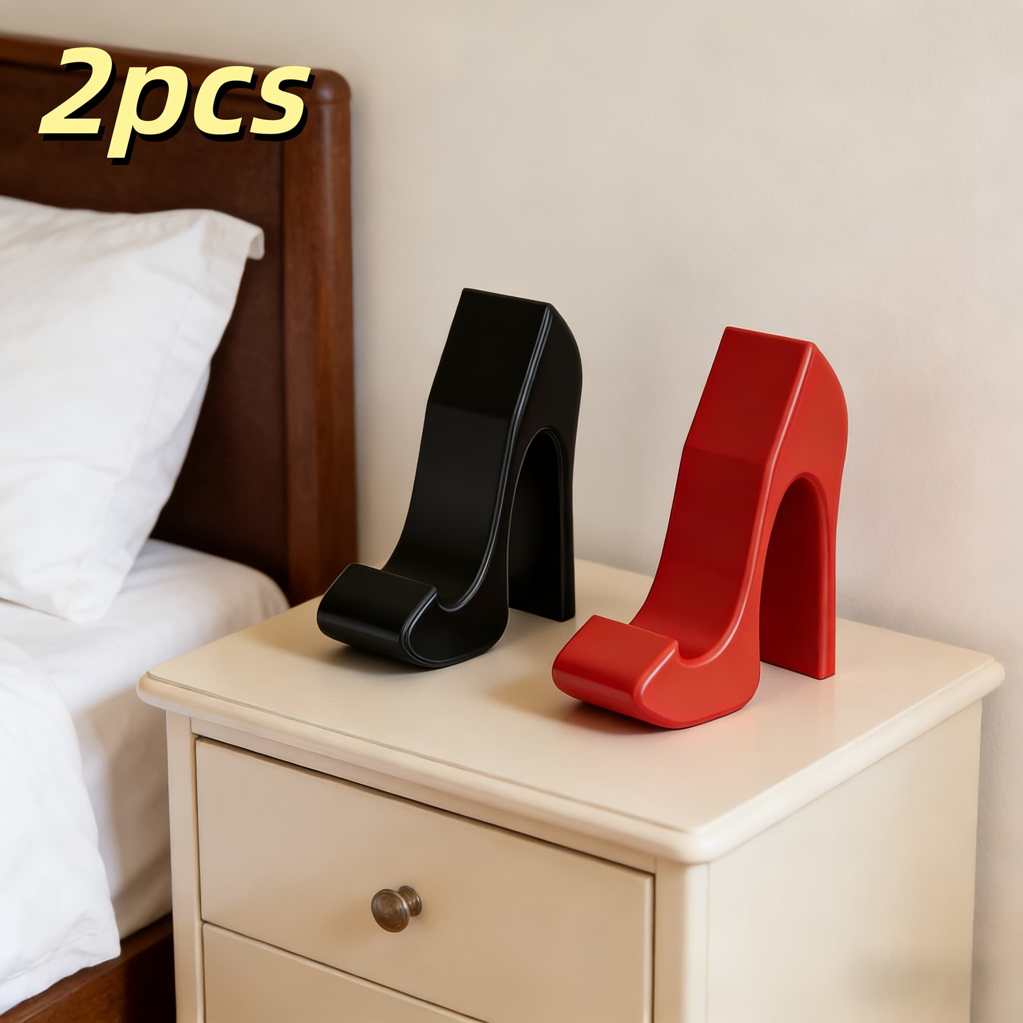 TEMU 2pcs High Heels Phone Stand Office Desktop Decoration, Bedroom Bedside Creative Lazy Person Bracket, Suitable For Office Desktop Decoration