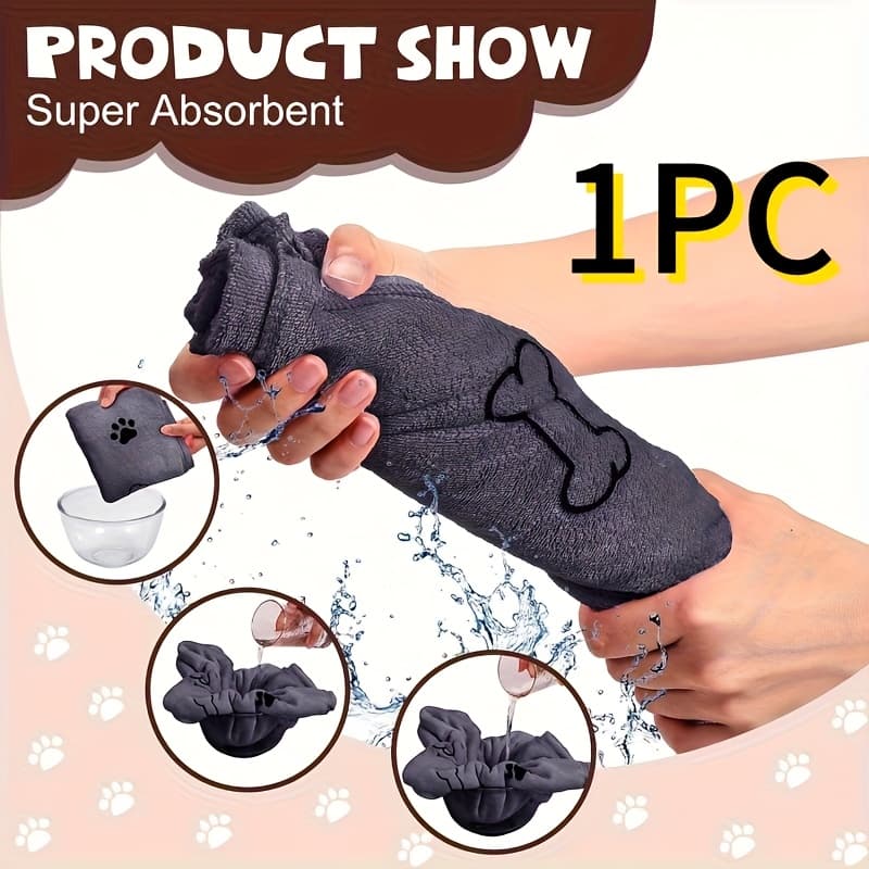 TEMU Ultra--dry Dog Towel Suitable For - Lightweight Absorbent " Puppy" Paw Print & Puppy Design Bathing, Beach & Grooming - Quick- Towel For Puppies & Dogs
