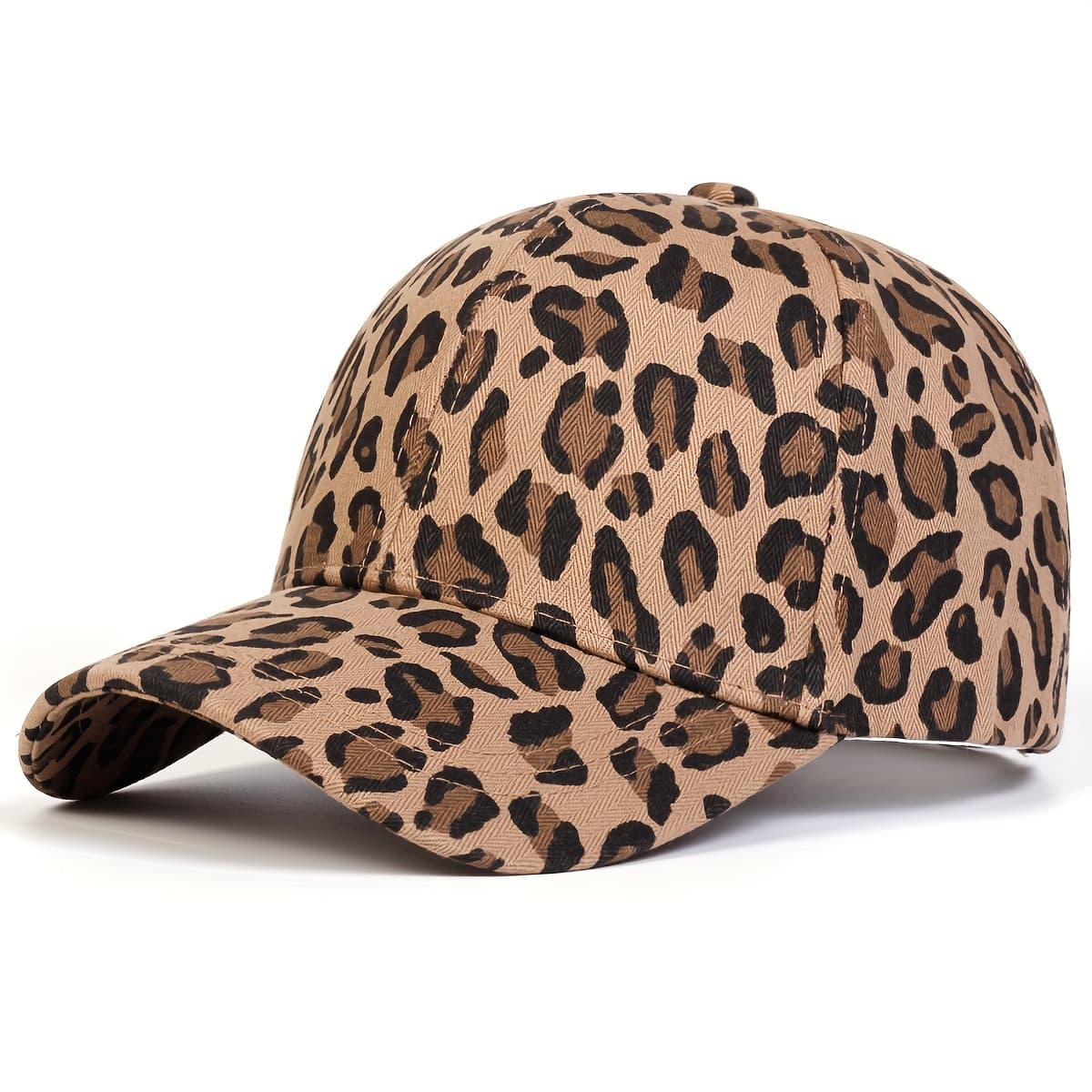 TEMU Women's Leopard Print Baseball Outdoor Adjustable Sun Hat Casual Suitable For Spring Autumn Travel Beach Party