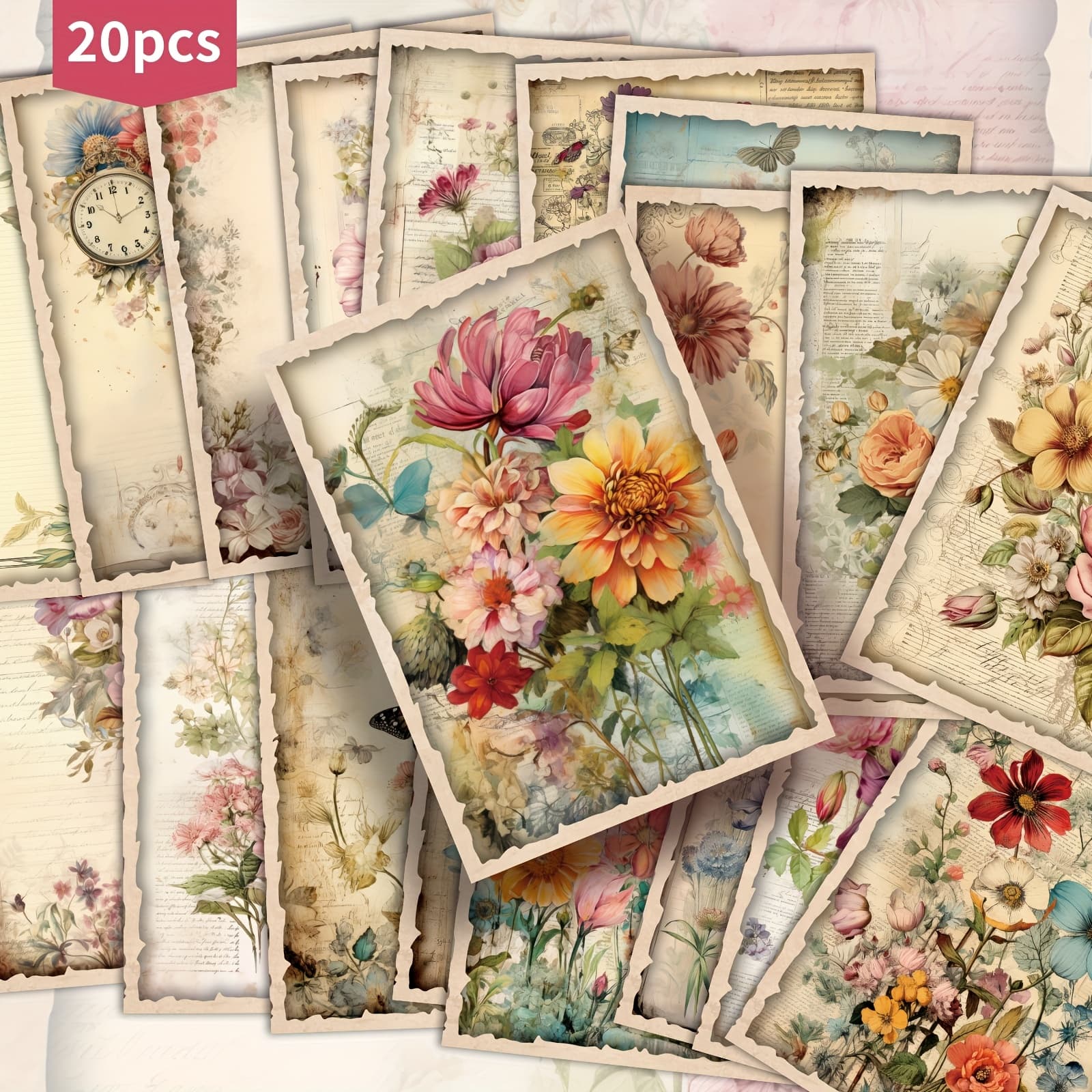 TEMU 20-pack Vintage Easter Postcards - 4x6 Inches Junk Journal Paper, Classic Pinup Illustrations, Collectible Decorative Painting Cards For Scrapbooking & Crafting