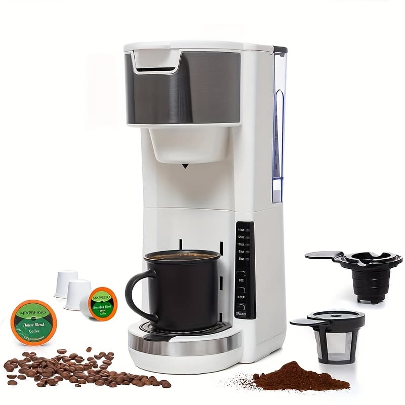TEMU Coffee Appliances Home Coffee Pot (fits /ground Coffee), Built-in Water Tank, Single-serve, Bar Additions