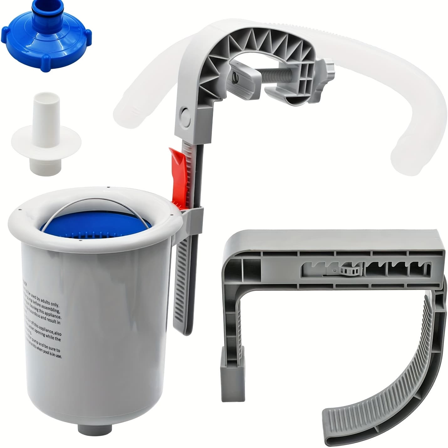 TEMU Above Ground Pool Surface Skimmer Comes With 3 Pool Skimmer Socks, Wall Mount Surface Skimmer With Detachable , Auto Pool Skimmer Floating Pool Filter Pool Maintenance Additions