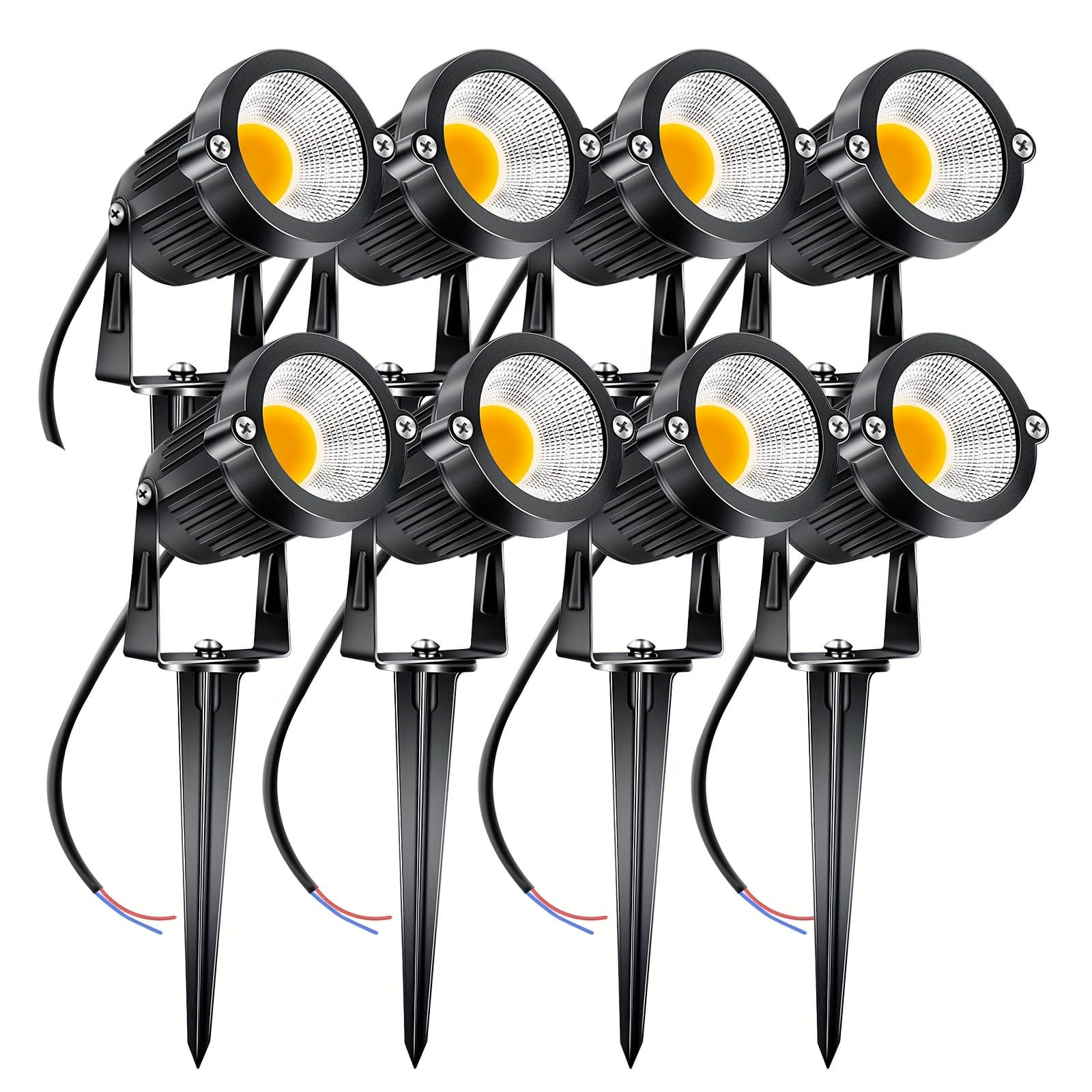 TEMU 4pcs/8pcs 5w Low Voltage Landscape Lights Outdoor 12v Ac/ Landscape Lighting 3000k Warm White Garden Spotlights 500lm Cob Landscape Pathway Lights For Yard, Tree