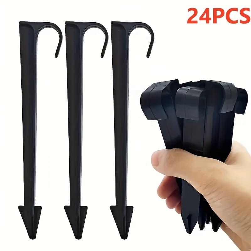 TEMU 24pcs Durable Plastic Pe Pipe Holders - Fit For 1/2" Drip Irrigation Tubing, Garden Hose Support Stakes