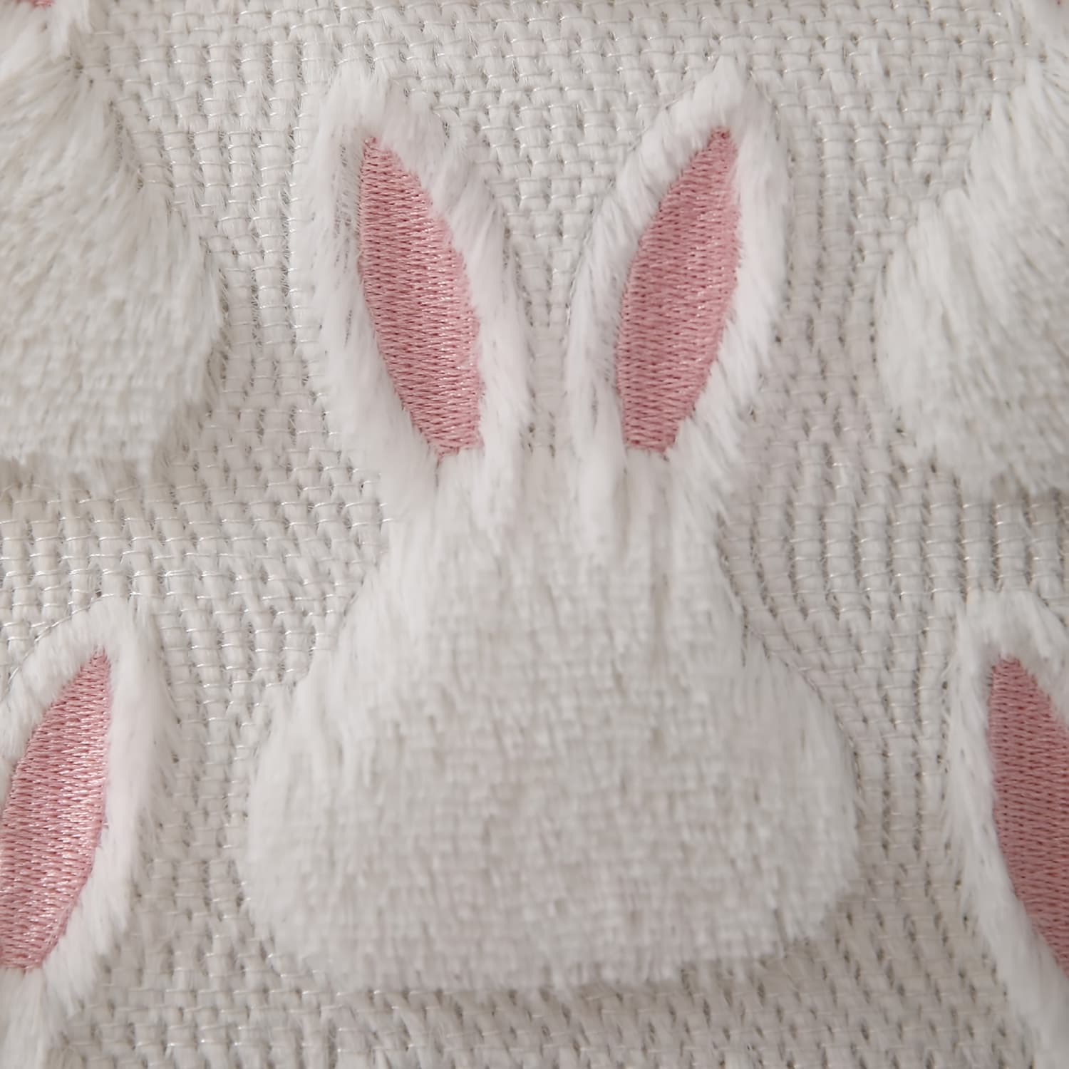 TEMU Mothers Day Decor Pillow Covers 18x18 Inch Set Of 2 Easter Decorations Pink Ears White Rabbit Soft Plush Faux Fur Jacquard Throw Pillows For Bedroom Sofa Holiday Festivals Home Decor
