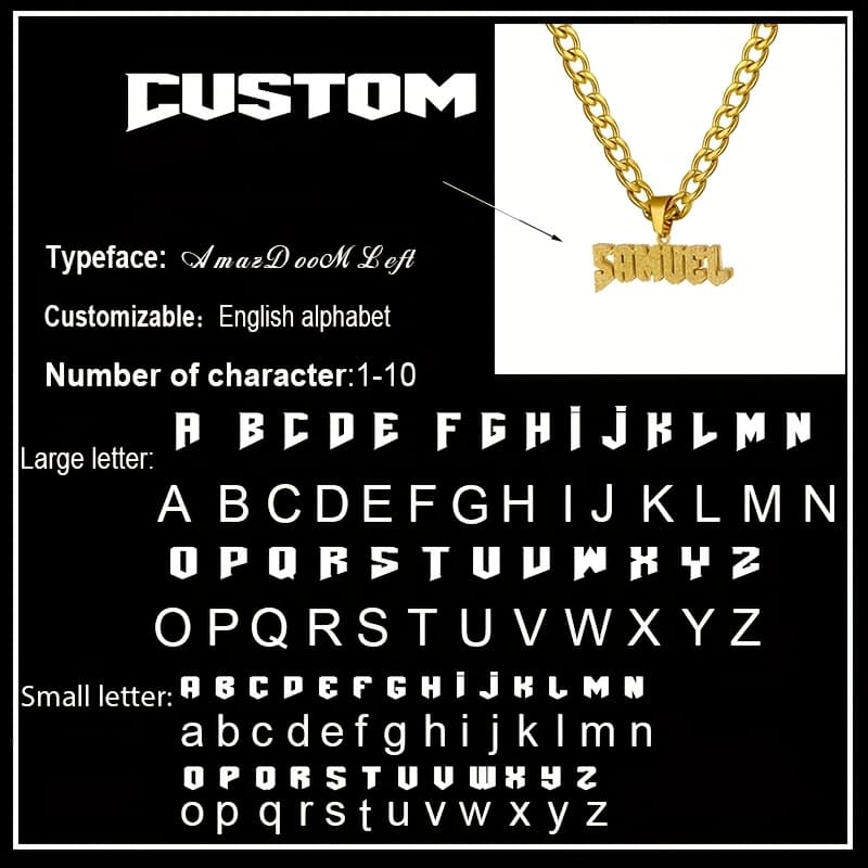 TEMU Custom Name Double Layer Necklace 304 Stainless Steel Detachable Cuban Chain Hip Hop Style Pendant Men's Jewelry Personalized Gift For Him Couple Necklace Father's Day Gifts For Dad