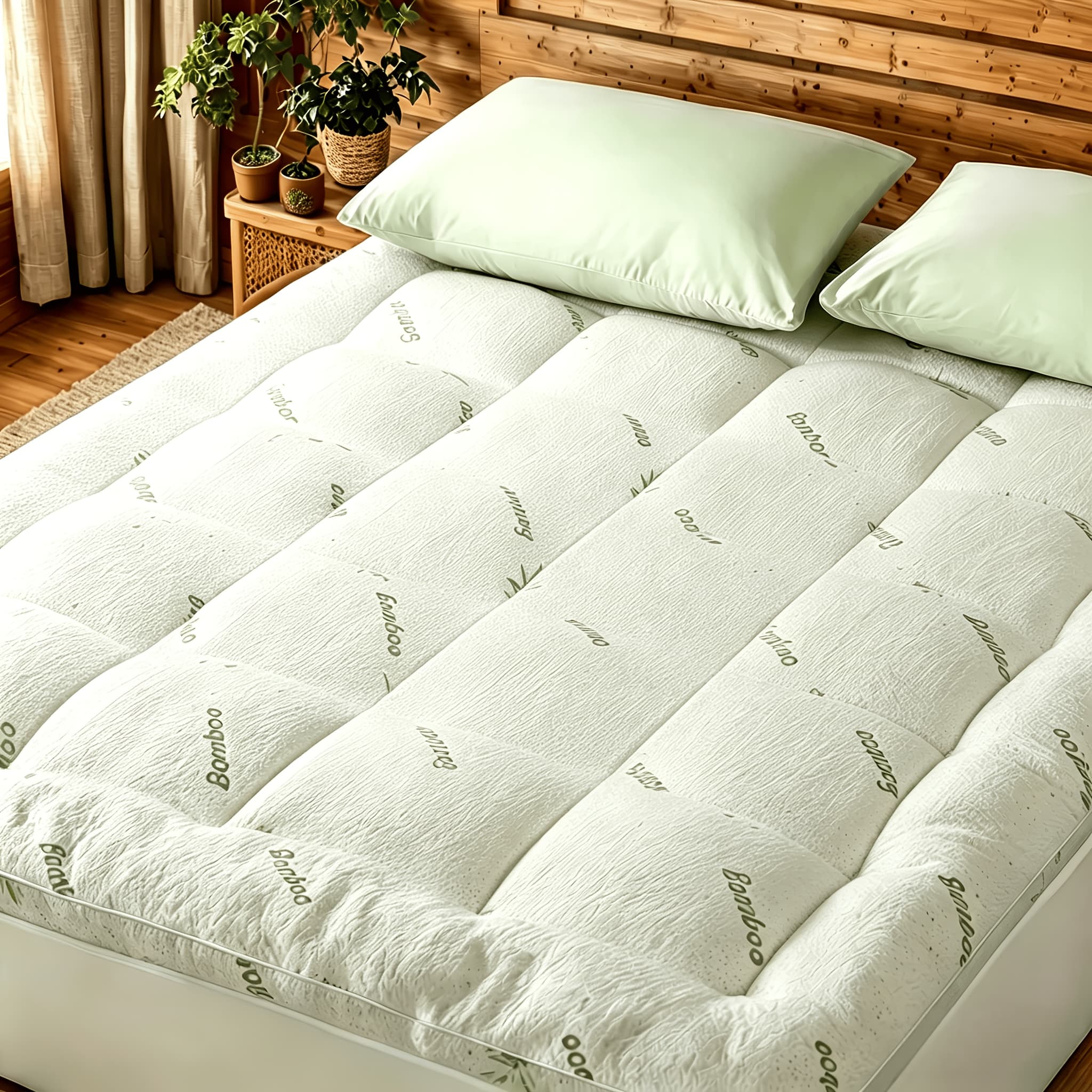 TEMU Cooling Mattress Topper Washable Soft Mattress Pad Bed Mattress Topper With 8-21" Deep Pocket