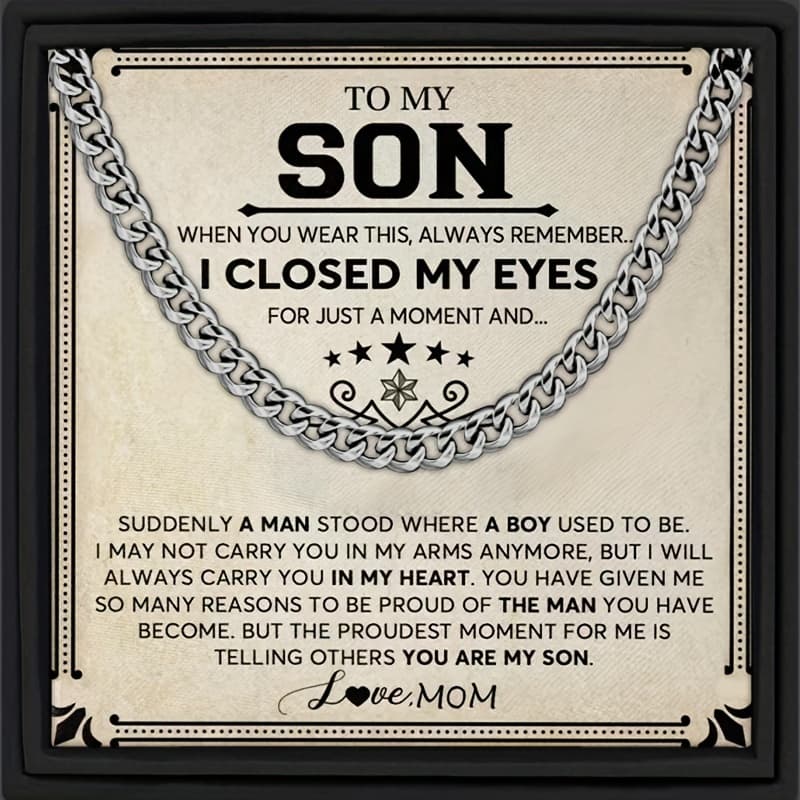 TEMU To My Son Cuban Link Chain Necklace, Son Necklace From Mom, Birthday Gift, Graduation Gift, Christmas Gift