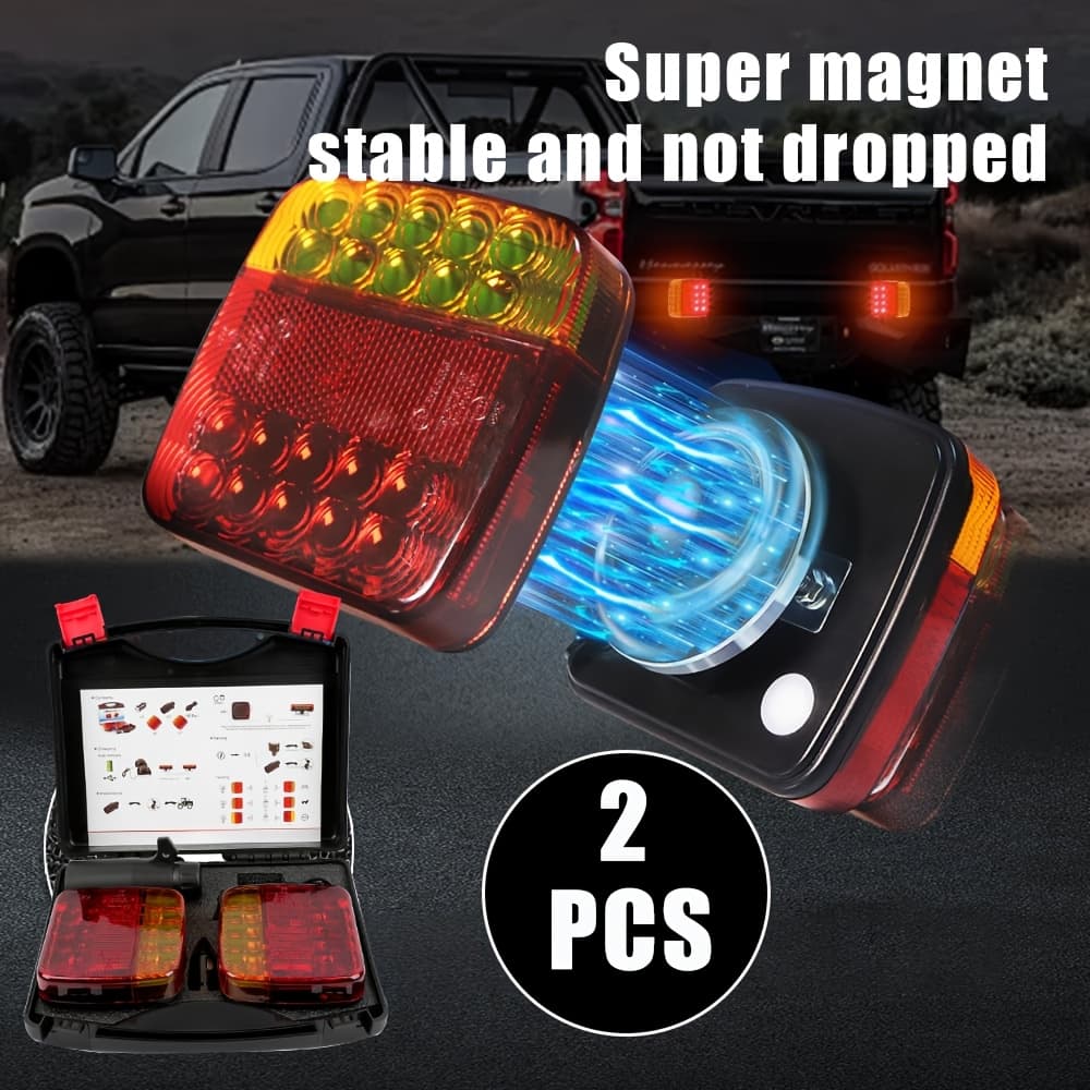 TEMU Wireless Magnetic Lights, Wireless Led Light Kit, 12-24v Rechargeable Magnetic Light For Trailer Truck Boat Rv Pickup
