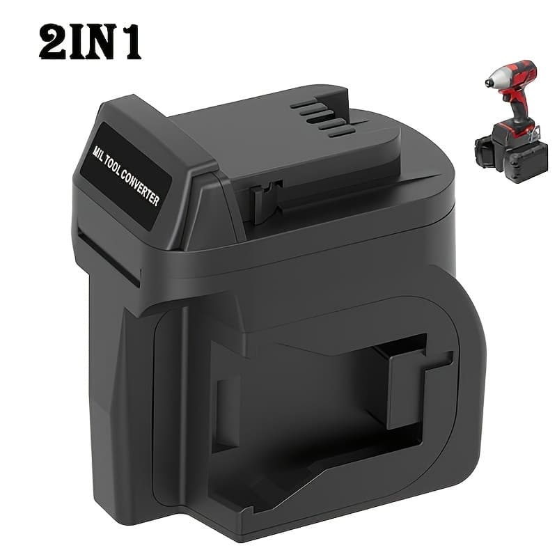 TEMU 2in 1 Battery Adapter, For 2packs For Batteries Work For 18v Cordless Power Tool At Time, And Working Time