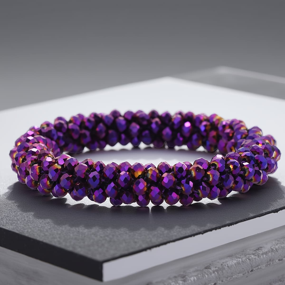 TEMU 1pc Women's Bohemian Elastic Synthetic Zirconia Beads Bracelet | Cute Ethnic Style Hair Band, Accessories For Daily And Party Occasions, Suitable For All And Valentine's Day