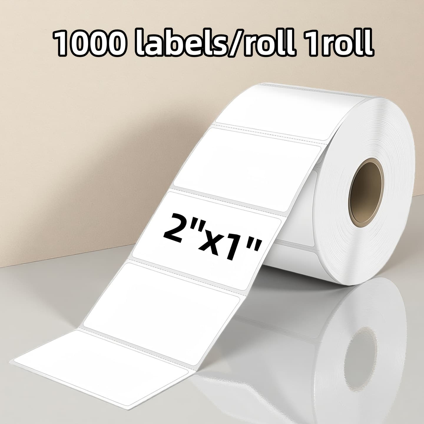 TEMU (1000 Labels/roll) 2x1 Inch Thermal Labels, White Rectangle Thermal Printer Stickers, Durable Shipping Label Printer Sticker For Barcode, Name, Address,