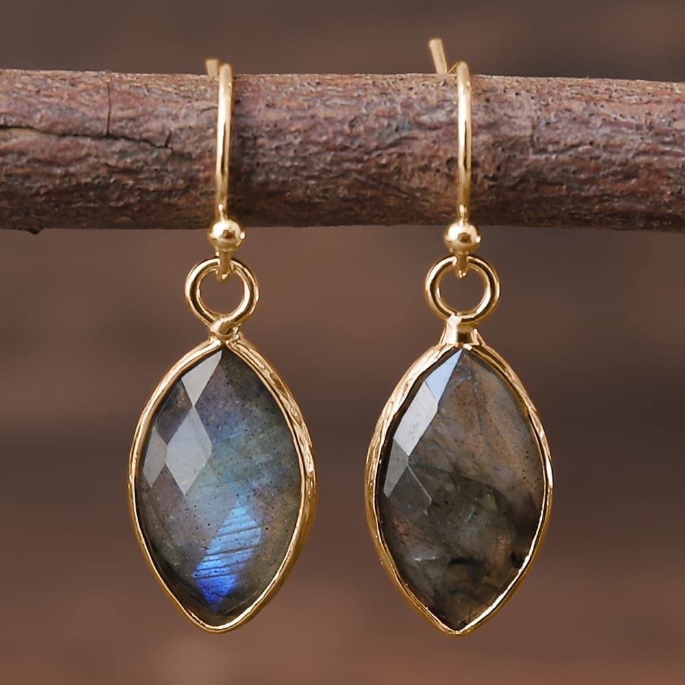 TEMU Women's Labradorite Dangle Earrings, Vintage Style, Fashionable And Exquisite, Suitable For Daily Wear, Suitable For , Mothers