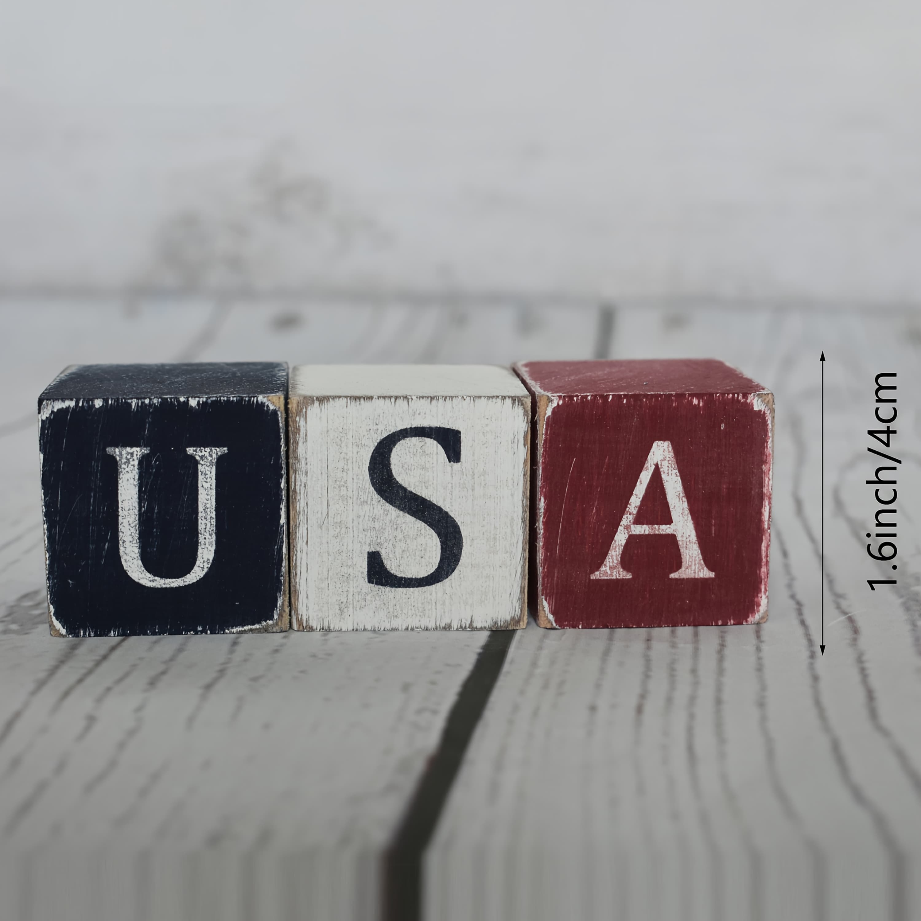 TEMU Set Of 3 Patriotic Usa, Square Decor, July 4th Home Decor, Summer Wood Decor, Decor, Tiered Tray Decor, Patriotic Decor, July 4th Interior Decoration, Wooden Statue Decoration