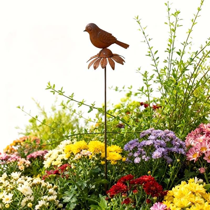 TEMU Iron And Flower Garden Insert, Lawn Art Decorative Ornament