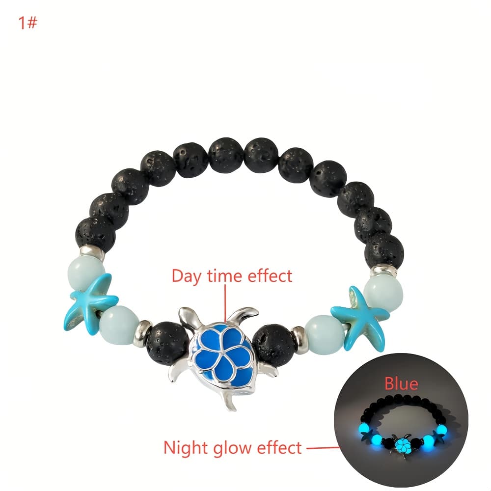 TEMU New Hot-selling Starfish And Sea Turtle Shaped -the-dark Bracelet, Vintage , Suitable As A Perfect Gift For Holidays And Parties