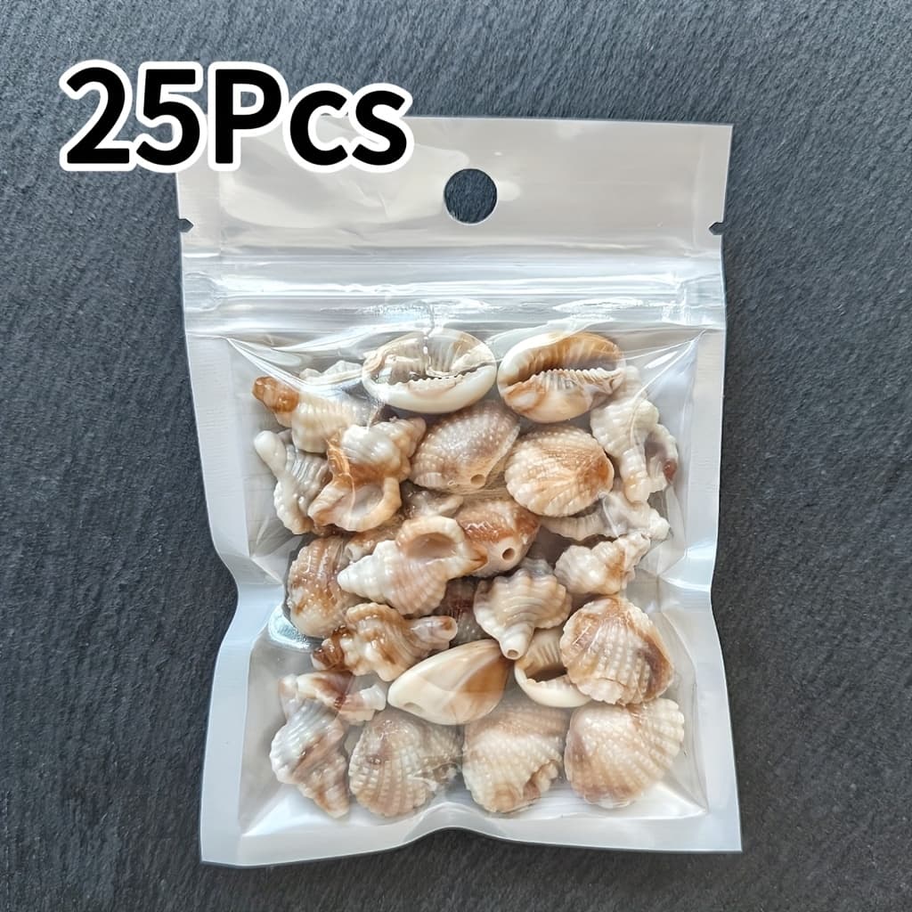 TEMU 25/52pcs Acrylic Conch Shells With Unique Patterns. Handmade Materials, Bracelets, Necklaces, Earrings, Jewelry Additions, Fish Tank Landscaping Decoration Small Ornaments. Durable