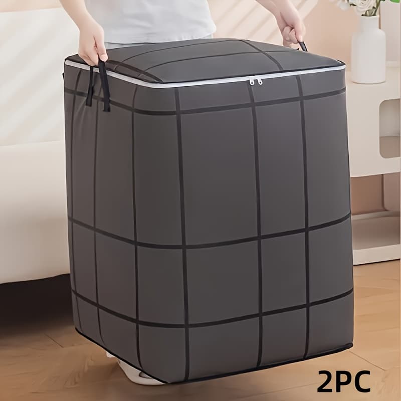 TEMU Set Of 2 Large-capacity Moving Bags, Foldable, Portable Storage For Clothes, Quilts, And Luggage, Ideal For Moving, Travel, And Organization, Under-bed Storage