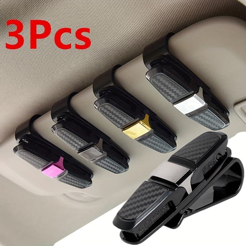 TEMU 3pcs Car Glass Clip Portable Bill Holder Card Holder Car Glasses Holder