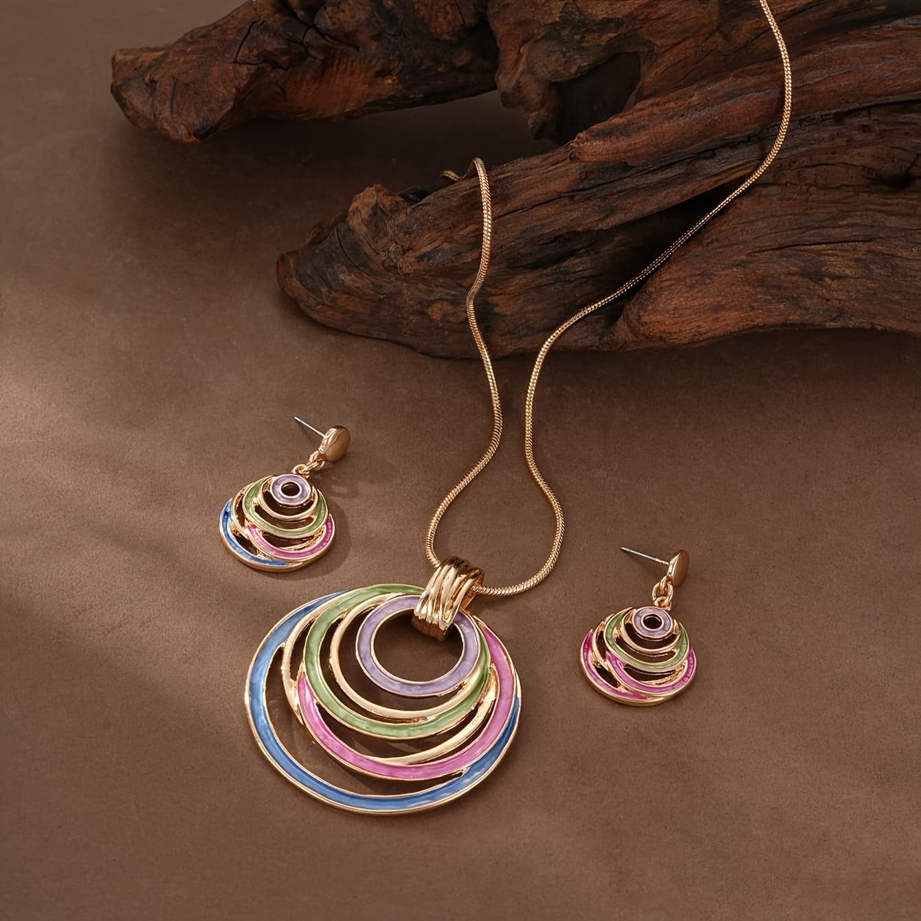 TEMU Women's Adjustable Geometric Hollow Pendant Necklace - Alloy, Bohemian Retro Jewelry For Daily & Holiday Wear, Valentine's Day Gift For Her, Highquality Finish