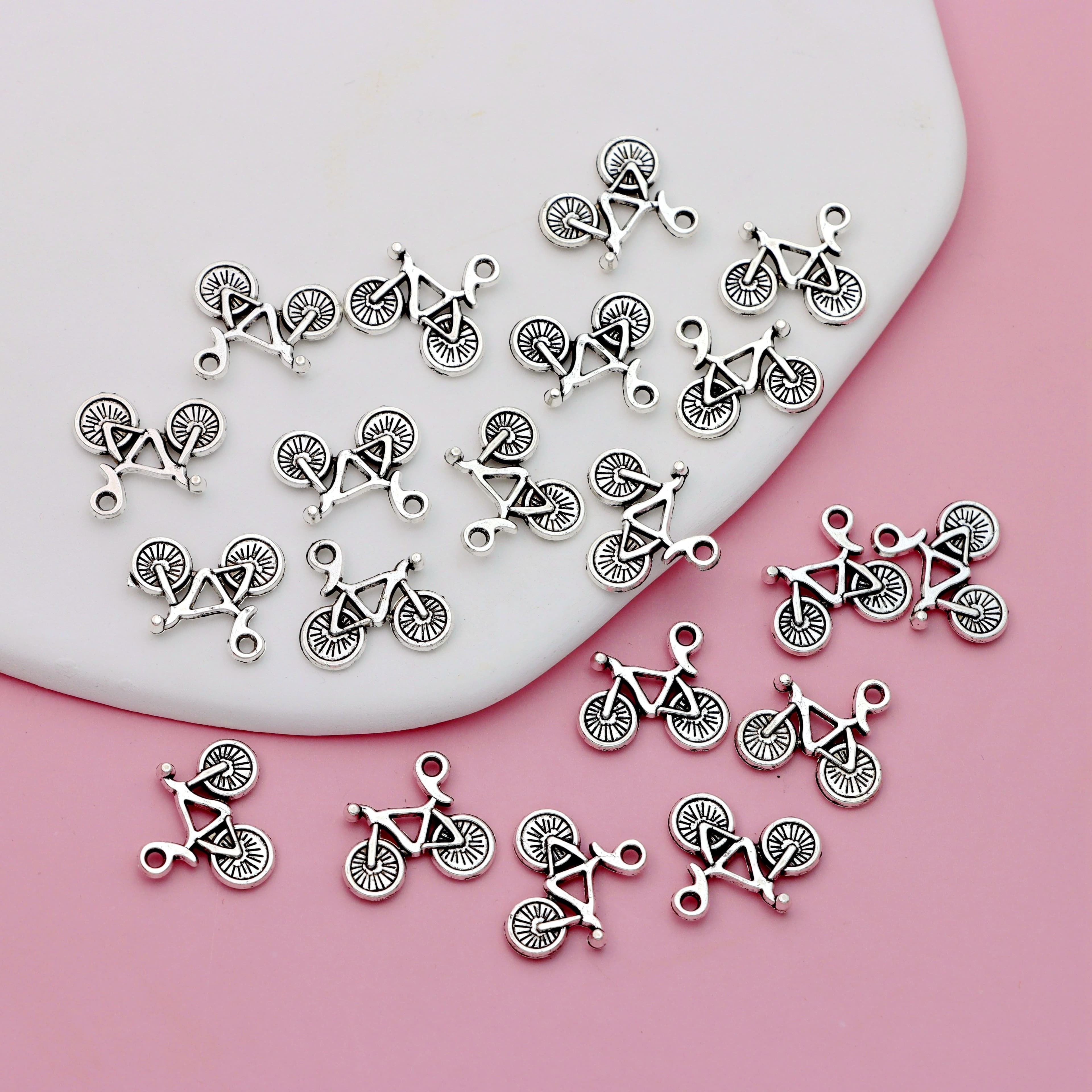 TEMU 20pcs Bicycle Charms Antique Silvery Plated Pendants Fashion Jewelry Making Alloy 15x16mm