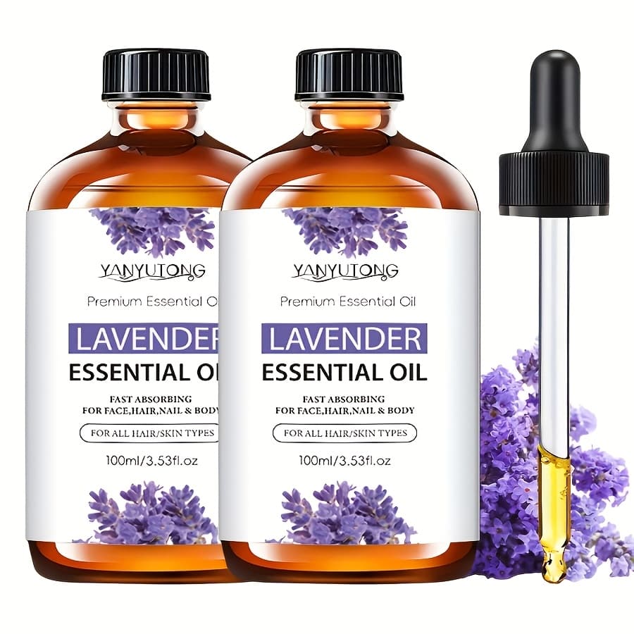 TEMU 2 100ml Bottles Of Natural Lavender Body Fragrance Massage Oil For Hair Care, Massage, Showering, And Application To Face, Body, Nails, Hair, And Eyelashes. A And A Comfortable Gift .