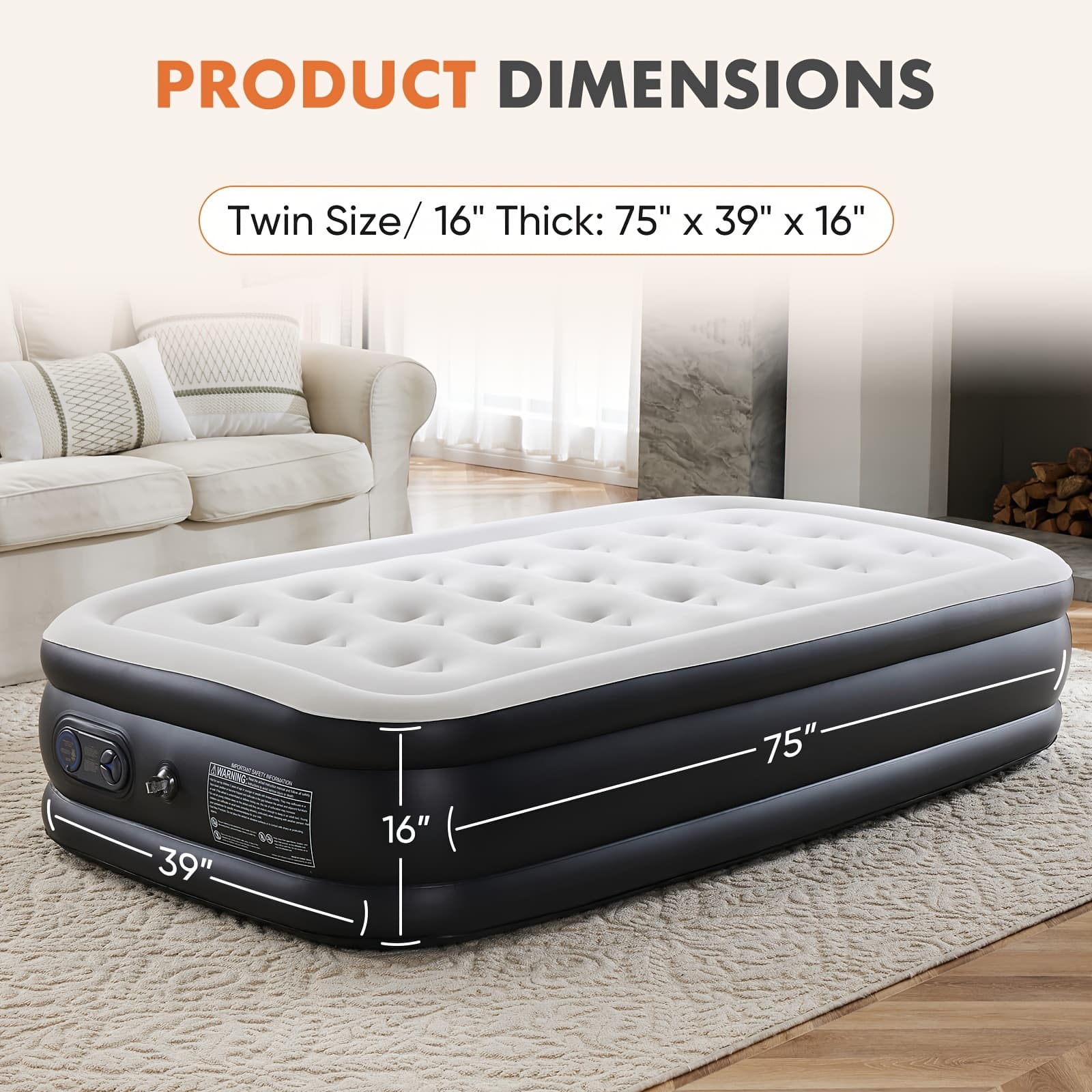 TEMU Inflatable Mattress With A Pump, Designed For High Weight And Convenient Storage, Suitable For Camping, Hiking, Beach , And Indoor And Outdoor Use