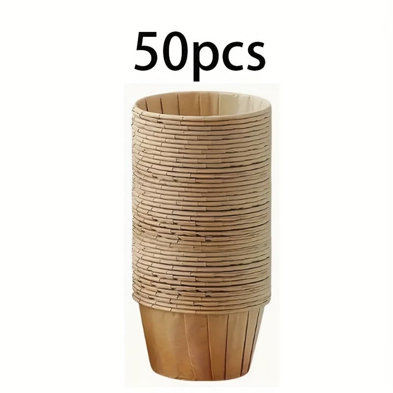 TEMU 50pcs Cupcake Paper - Heat-resistant And Oil-resistant Baking Cups With Coated Edges, Suitable For Pancakes And Cupcakes